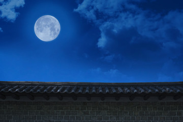 a full moon can be seen in chuseok, korea's thanksgiving day.