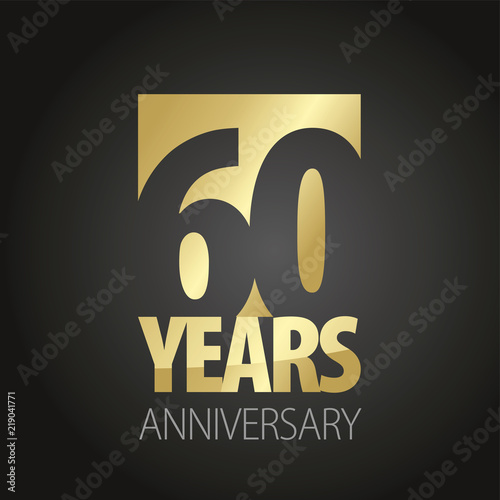 Photographie 60 Years Anniversary gold black logo icon banner