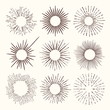 © biblebox - Set and collection of trendy hand drawn retro sunburst/bursting rays design elements.