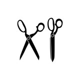 Black retro scissors icon Stock Vector by ©Ferdiperdozniy 69231351
