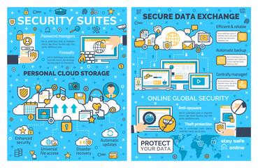 Wall Mural - Online internet security and data protection