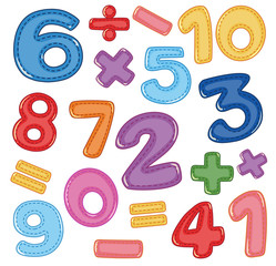 Wall Mural - a set of number and math icon