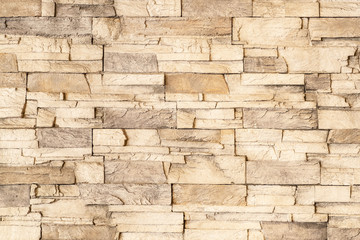 Sticker - Brown stone tile wall texture and background