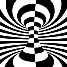 Black And White Checkered Torus. Vector Illustration