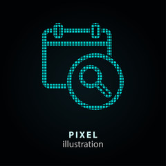 Poster - Calendar day - pixel icon. Vector Illustration on black background. It is easy to change to any color.