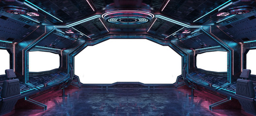 Wall Mural - grunge spaceship interior background 3d rendering