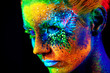 Leinwandbild Motiv close up UV portrait 
