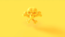 Yellow Skull And Crossbones 3d Illustration 3d Rendering	