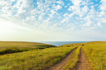 Wall Mural - blue sky and beautiful cloud. plain landscape background