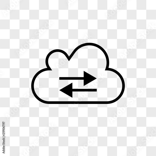 Cloud Connection Vector Icon On Transparent Background Cloud