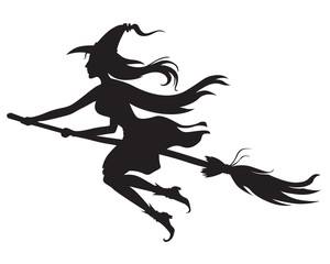 Sticker - Halloween witch silhouette