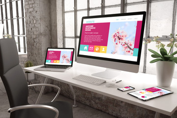 Canvas Print - industrial office mockup responsive website design