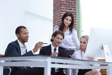 closeup.international business team in the discussing business issues.