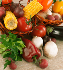 closeup.fresh vegetables on the table.the concept of healthy eating.