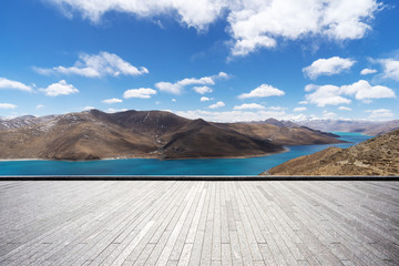 Wall Mural - empty ground with blue sky