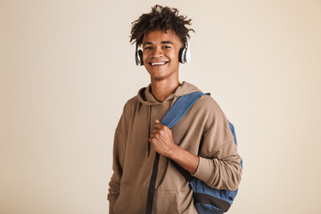 Wall Mural - Portrait of a cheerful young afro american man