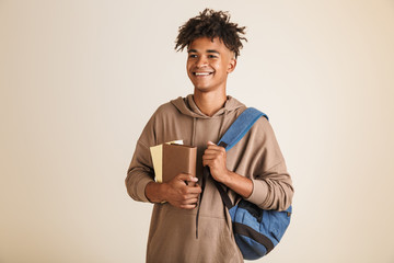 Wall Mural - Portrait of a joyful young afro american man