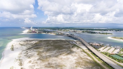 Aerial view of Orange Beach, Alabama & Ono Island 