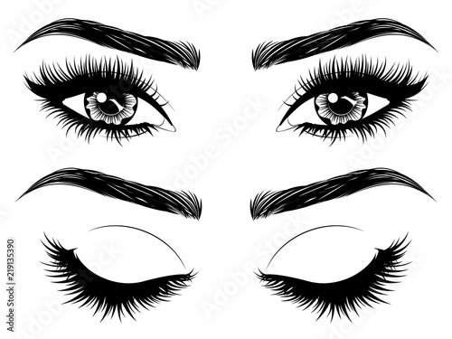 Fotografía Eyes with long eyelashes and brows