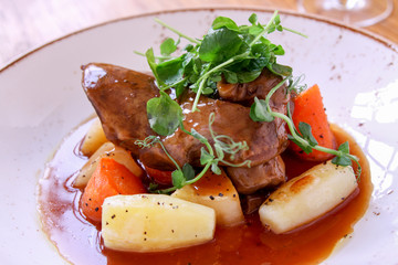 Canvas Print - plated lamb main meal