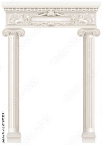 Fotomural Antique white colonnade with old Ionic columns