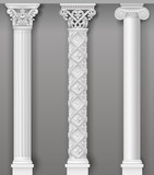 Classic antique white columns in vector graphics
