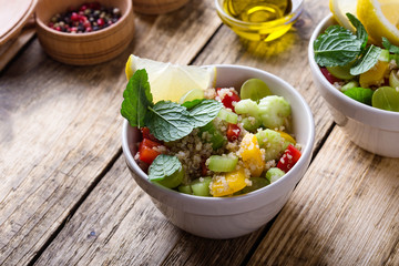 Wall Mural - Healthy vegetarian quinoa salad. Buddha bowl