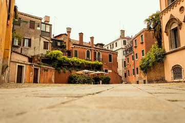 Little square in the medieval center of Venice