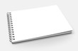 Spiral binder, blank notebook mock up on white background 3d illustration