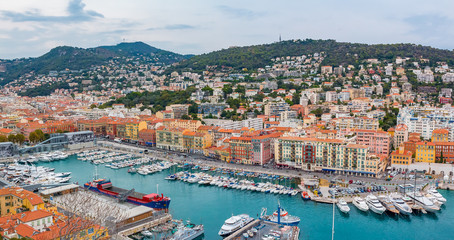 Wall Mural - Nice city coastline on the Mediterranean Sea