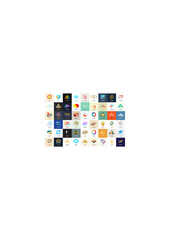 Poster - Abstract logos collection. Geometrical abstract logos