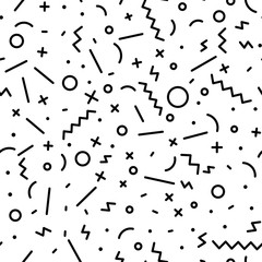 Poster - Vector abstract pattern. Seamless pattern in the Memphis style