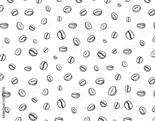 Fotografía Vector seamless light backround (pattern) with line coffee beans