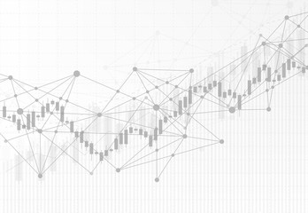 Business candle stick graph chart of stock market investment trading on white background design. Bullish point, Trend of graph. Vector illustration