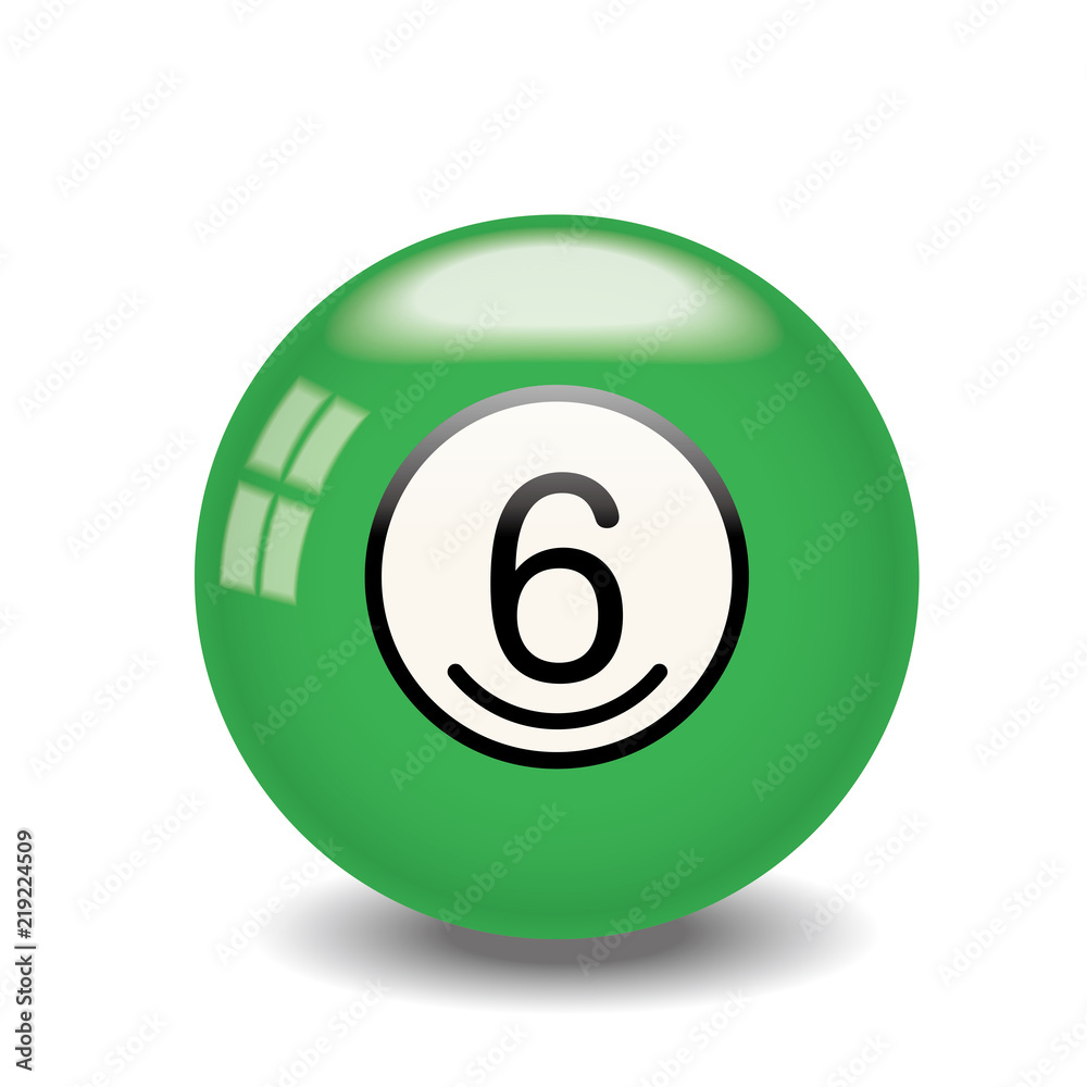 ビリヤードの玉（カラーボール）6番｜グリーン｜Billiards ball Stock