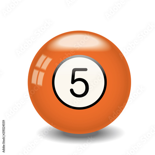 ビリヤードの玉 カラーボール 5番 オレンジ Billiards Ball Stock Vector Adobe Stock