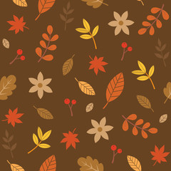 Canvas Print - Autumn leaves seamless pattern