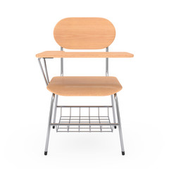 Aufkleber - Wooden Lecture School or College Desk Table with Chair. 3d Rendering