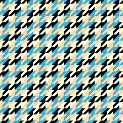 Aufkleber - Seamless geometric pattern. Classic Hounds-tooth pattern in a patchwork collage style. Vector image.