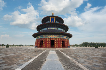 Wall Mural - Wonderful and amazing Beijing temple - Temple of Heaven in Beijing, China. Hall of Prayer for Good Harvest..