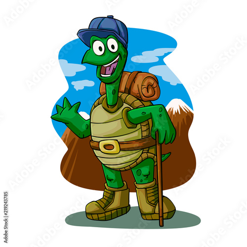 Turtle Hiker Cartoon Illustration Buy This Stock Illustration And Explore Similar Illustrations At Adobe Stock Adobe Stock