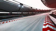 curved race track with speed motin blur