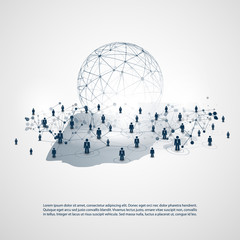 Poster - networks - business connections - social media concept design - spain