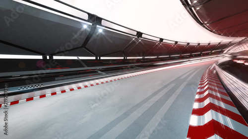 Curved Race Track With Speed Motin Blur Kaufen Sie Diese