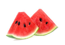 Slice Of Watermelon On White Background