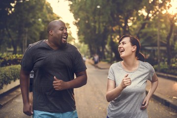 Couple having fun together at the park