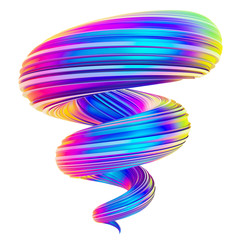 Aufkleber - Holographic abstract spiral twisted shape design ellement
