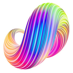 Aufkleber - Holographic trendy abstract twisted shape design element