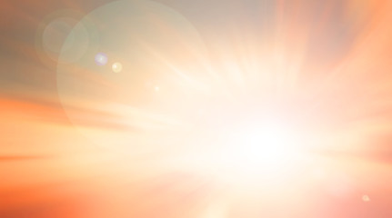 Wall Mural - world environment day concept: sun light and abstract blurred autumn sunrise background
