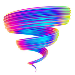 Aufkleber - Holographic abstract spiral twisted shape brush stroke